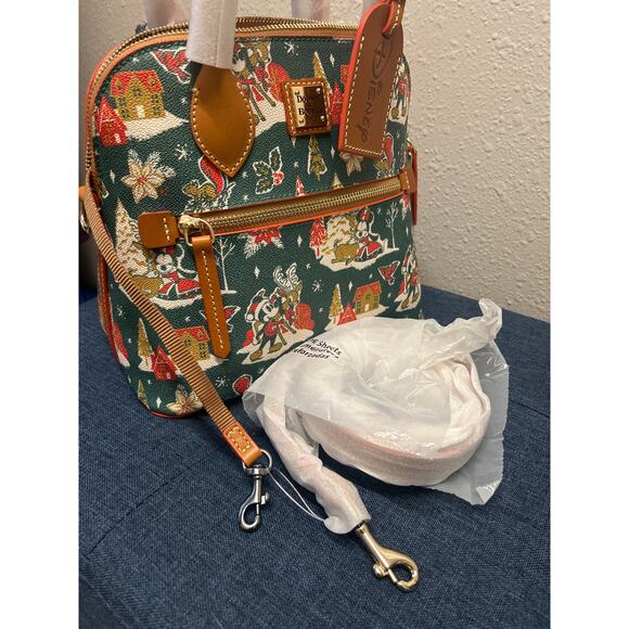 NWT Disney Dooney & Bourke Mickey Minnie Mouse Christmas 2022 Satchel Purse Bag - Picture 7 of 16
